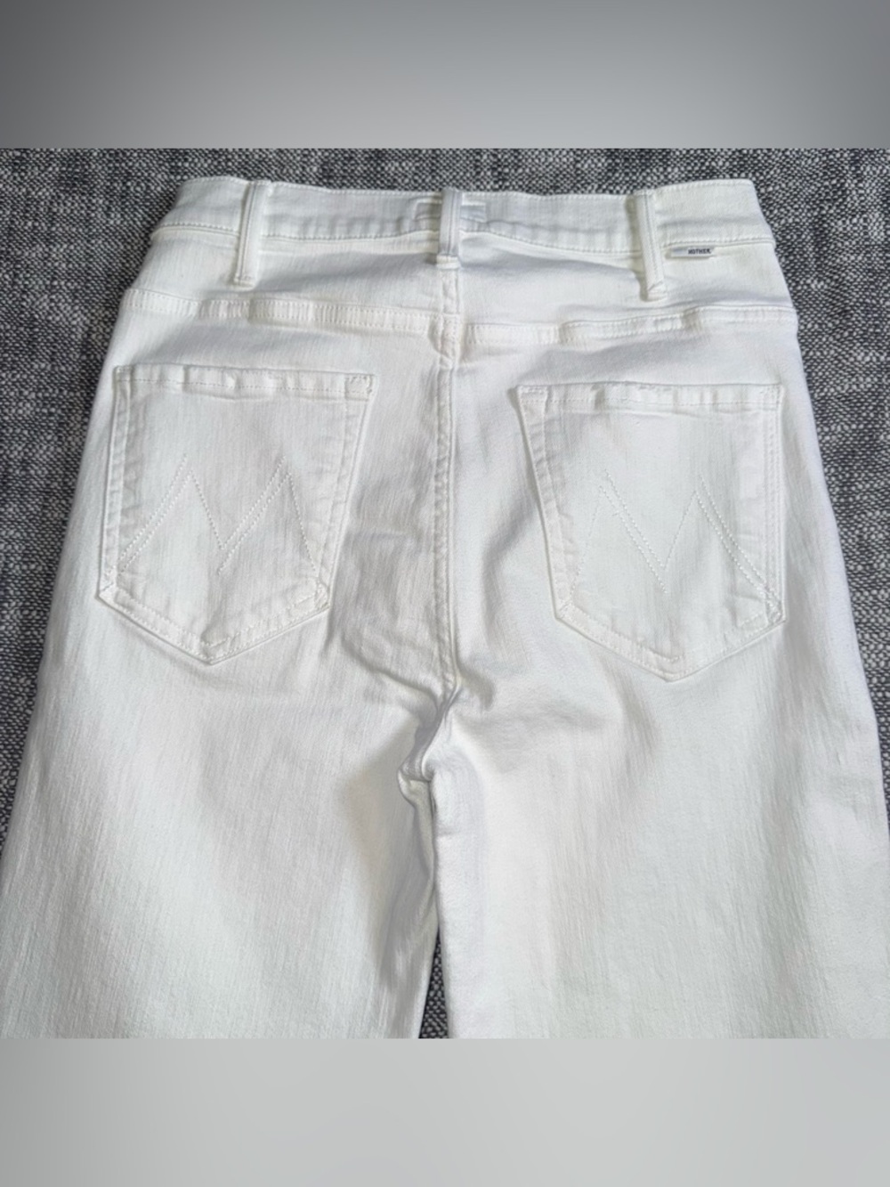 MOTHER The Hustler Ankle Fray 26 Boot Crop White High Rise Fairest Of Them All - Picture 12 of 13